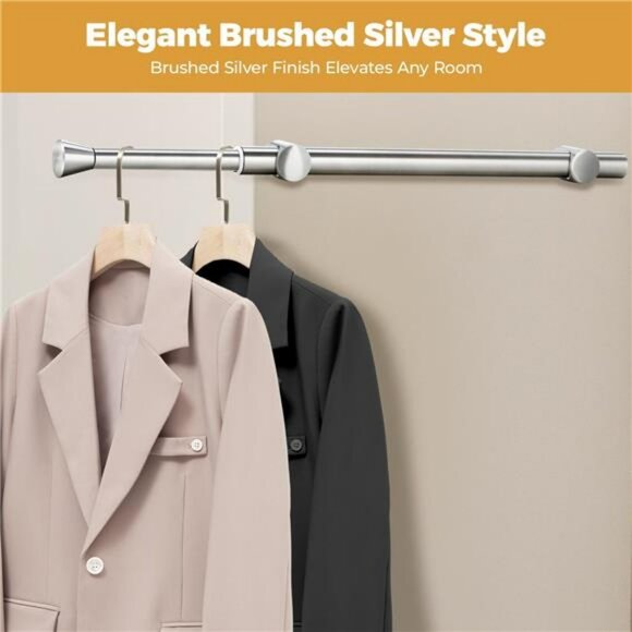 Pull Out Closet Valet Rod 12 Inch Stainless Steel Clothes Hanger Organizer Silve - Picture 4 of 8